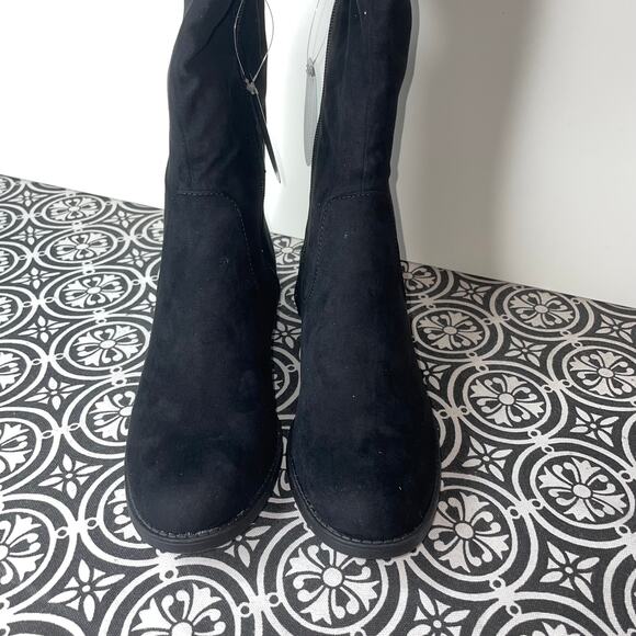 Sun + Stone Allicce Over-the-Knee Boots, black faux suede 8.5M - Picture 6 of 15